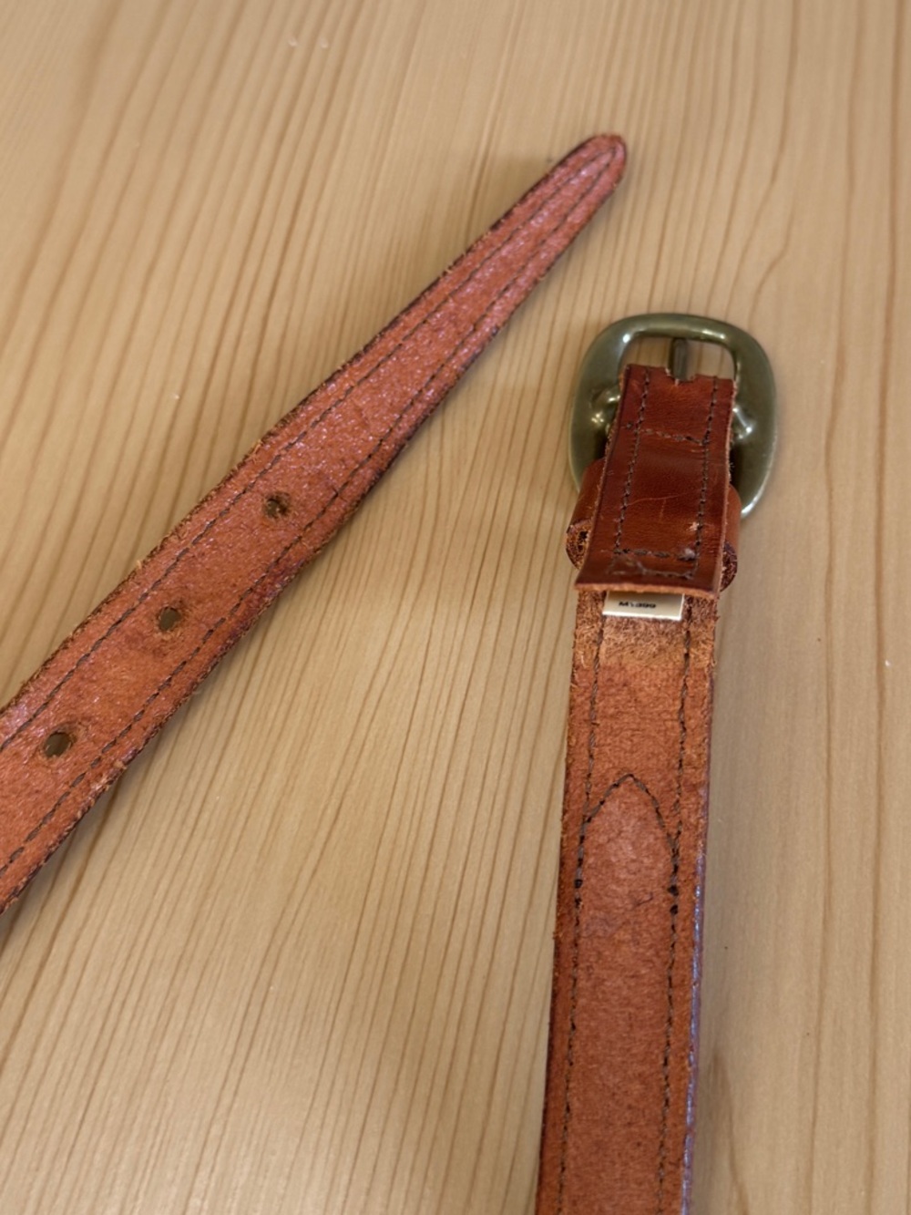 Vintage 80s Ralph Lauren Tan Vaccheta Leather Belt RL Stamp Italy Size 30” - Picture 8 of 11
